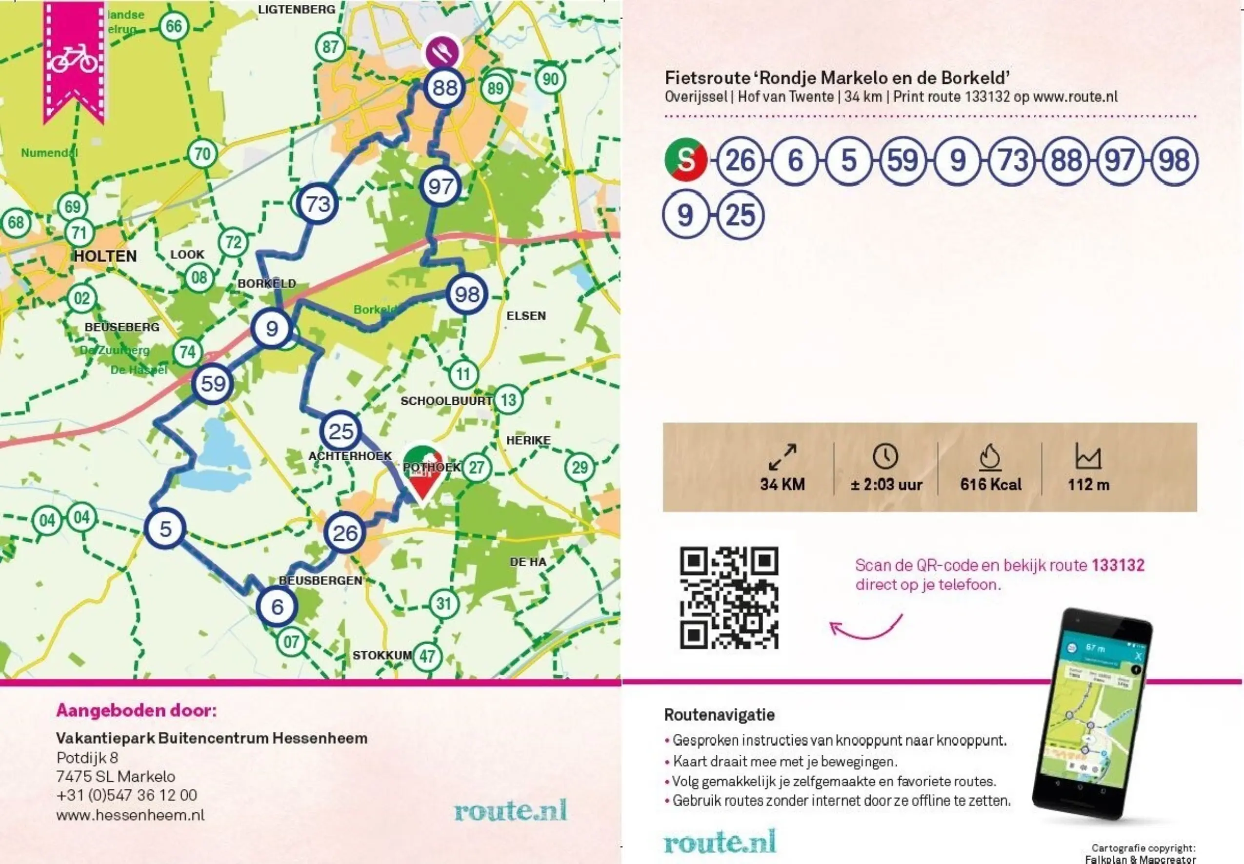Fietsroute rondje Markelo en de Borkeld compleet